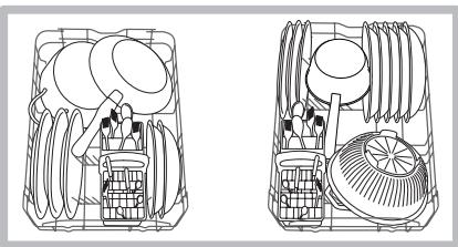 INDESIT DSG573 - Beschickungsbeispiele für den Unterkorb - 1