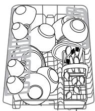 INDESIT DSG573 - Esempi di caricamento cesto superiore - 2