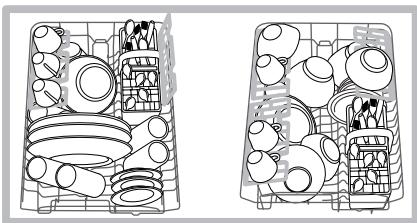 INDESIT DSG573 - Loading examples for the upper rack - 1