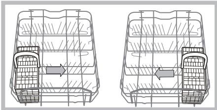 INDESIT DSG573 - Ejmplos de colocacion del cesto para cubiertos - 1