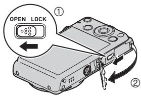 CASIO ZS100 - Ouvrez le couvercle de batterie. - 1