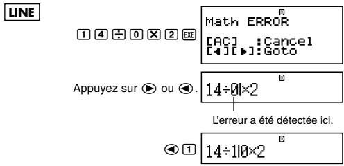 CASIO FX 92 COLLEGE 2D+ - ■ Affichage de l'emplacement d'une erreur - 1