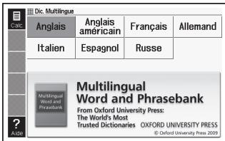 CASIO EW-F4000C - Recherche des équivalents d'un terme dans six langues - 1