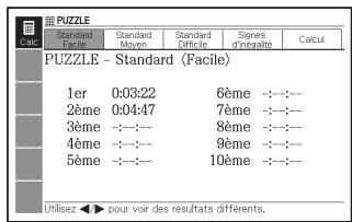 CASIO EW-F4000C - Affichage des 10 meilleur temps mis à résoudre un puzzle - 1
