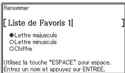 CASIO EW-F4000C - Changement du nom d'une liste de Favoris - 1