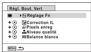 PENTAX OPTIO WG-1 - Enregistrement de fonctions fréquement utilisées (Réglage Fn) - 2