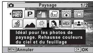 PENTAX OPTIO WG-1 - Utilisez le bouton de navigation ( ) pour selectionner un mode scène. - 1
