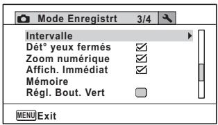 PENTAX OPTIO WG3 - - [Mode Enregistr] Menu 4 - 1