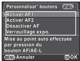 PENTAX K50 - Sélectionnez [Personnalisat° boutons] dans le menu [Mode pr. de vue 4] et appuyez sur le bouton de navigation (▶). - 1