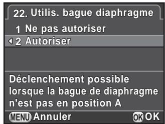 PENTAX K50 - Utilisation de la bague du diaphragme - 1