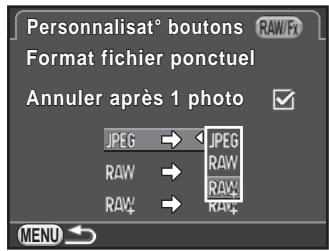 PENTAX K50 - Choisissez un format de fichier à l'aide du bouton de navigation (▲▼). - 1
