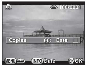 PENTAX K50 - Appuyez sur le bouton de navigation (▼) dans l'affichage une image du mode lecture. - 2