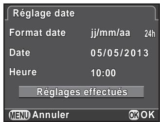 PENTAX K-50 - Appuyez sur le bouton de navigation () pour selectionner [Réglages effectuels] puis appuyez sur le bouton OK. - 1