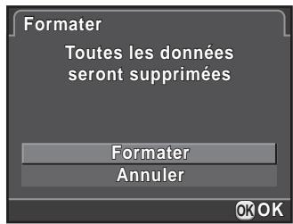 PENTAX K50 - Appuyez sur le bouton de navigation () pour selectionner [Formater] puis appuyez sur le bouton OK. - 1