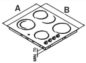 LISTO TVR L42 - Encastrement de la table de cuisson - 1
