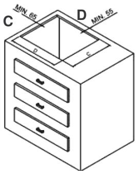 LISTO TVH L42 - Encastrement de la table de cuisson - 2