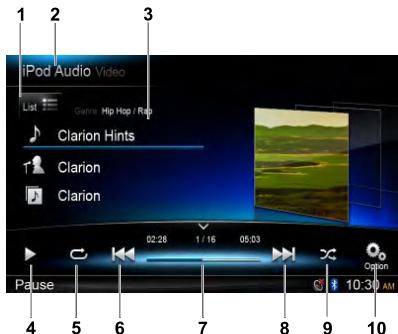 CLARION NX302E - Lecture audio iPod - 1