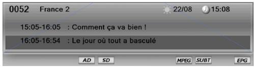 SAGEMCOM TWIN830T HD - Afficher le bandeau d'information - 1