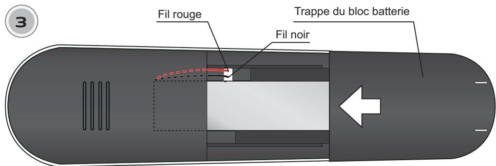 SAGEMCOM D77T - Insertion de la batterie dans le combiné - 3