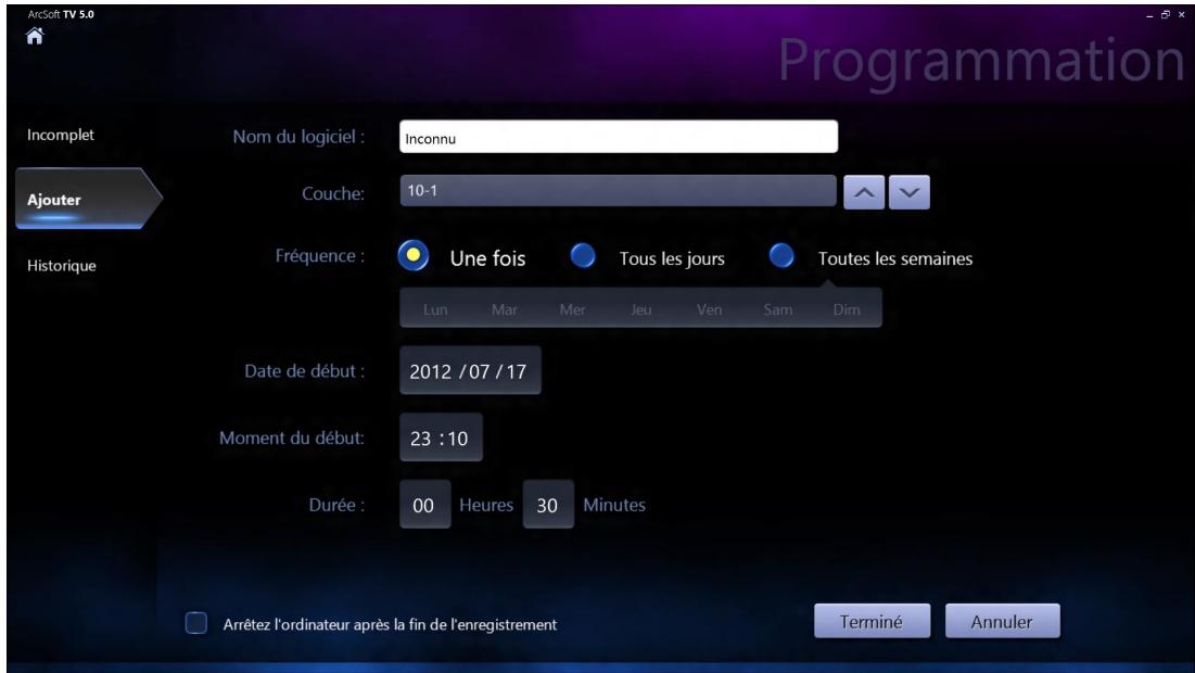 SAMSUNG DP700A3D-S01FR - Creation d'un programme d'enregistrement - 1
