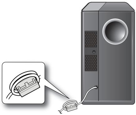SAMSUNG HW-F450 - Fixation du NOYAU torique en ferrite au CORDON d'alimentation du caisson de GRAVES - 1
