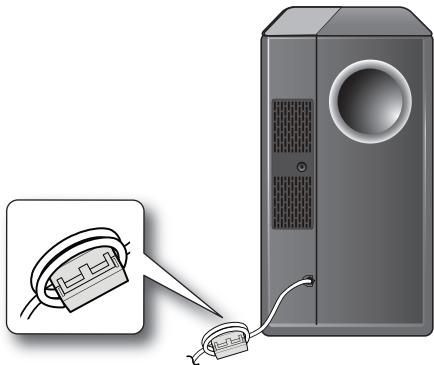 SAMSUNG HW-F450 - ATTACHING THE TOROIDAL FERRITE CORE TO THE POWER CORD OF THE SUBWOOFER - 1
