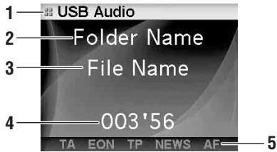 ALPINE IDA-X311 - Exemple d'affichage de la clé USB / lecteur audio portable (si aucune information sur le tag n'est disponible) - 1