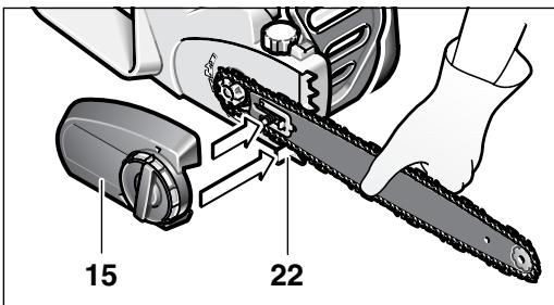 BOSCH AKE45-18S - A Montage du guide et de la chaine - 6