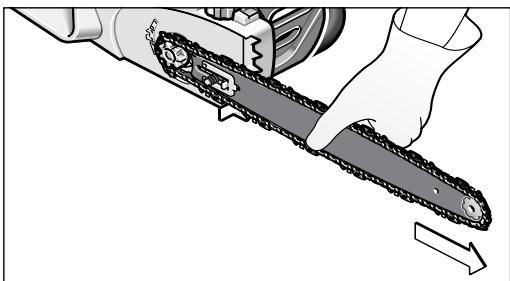 BOSCH AKE45-18S - Montaje y tensado de la cadena de sierra - 7