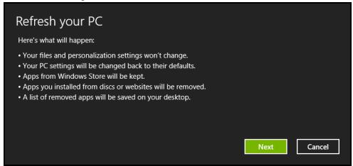 ACER V3-571G32344G1TMAKK - Otevře se okno Obnovit počitač. - 1