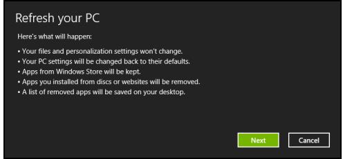 ACER ASPIRE V3-571G-73638G1TMAII - Kurtarma yedeğinden bilgisayarınüz yenileme - 1