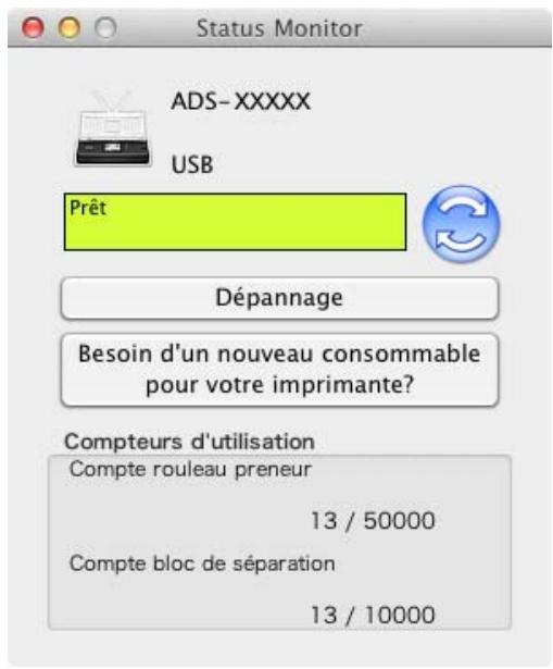 BROTHER ADS-1100W - Cliquez sur le bouton Status Monitor. - 1