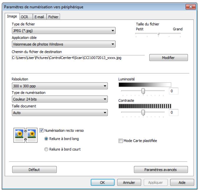 BROTHER ADS-1100W - Modification des Paramètres de numérisation vers ordinateur (Windows®) - 2