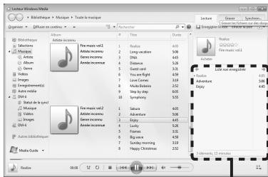 OLYMPUS DM-3 - Cliquez sur I'onglet [Lecture] pour ouvrir la fenetre de la liste. - 2