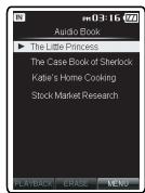OLYMPUS DM-3 - A propos du dossier pour le contenu des livres électroniques et des fichiers textes - 8