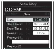 OLYMPUS DM-3 - Ajouter un calendrier - 8