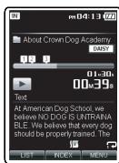 OLYMPUS DM-3 - A propos du dossier pour le contenu des livres électroniques et des fichiers textes - 5