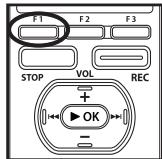 OLYMPUS DM-3 - Appuyez sur la touche F1 (SEARCH) pour ouvrir l'écran de recherche des fichiers. - 1