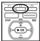 OLYMPUS DM-3 - Appuyez sur la touche F2 (G0) pour finaliser le réglage. - 3
