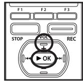 OLYMPUS DM-3 - Appuyez sur la touche + pour sélectionner [Start], puis appuyez sur la touche OK. - 1