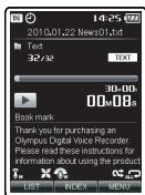 OLYMPUS DM-3 - A propos du dossier pour le contenu des livres électroniques et des fichiers textes - 15