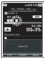 OLYMPUS DM-3 - Effacement d'une marque index - 5