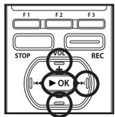 OLYMPUS DM-3 - Appuyez sur la touche ^+ ou - pour selectionner [File Erase], puis appuyez sur la touche  OK ou 1 - 1