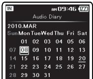 OLYMPUS DM-3 - Modification de l'horaire - 4