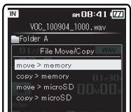 OLYMPUS DM-670 - Déplacer/copier des fichiers [File Move/Copy] - 2