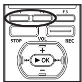 OLYMPUS DM-670 - A la position de démarrage de la suppression partielle, appuyez sur le bouton Fn (ERASE). - 1