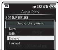 OLYMPUS DM-670 - Suppression d'un calendrier - 8