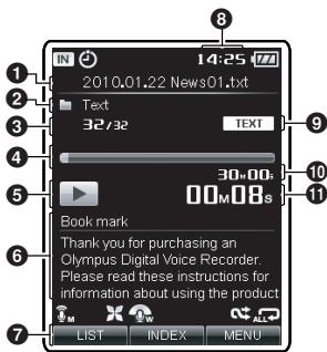 OLYMPUS DM-670 - Affichage du mode [Audiobooks] - 1