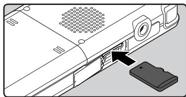 OLYMPUS DM-670 - Insertion d'une carte microSD - 2