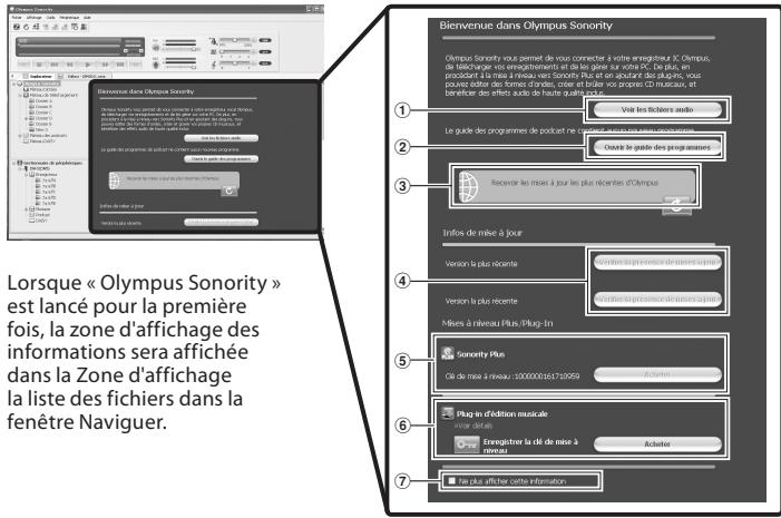 OLYMPUS DM-670 - La zone d'affichage des informations Olympus Sonority - 1